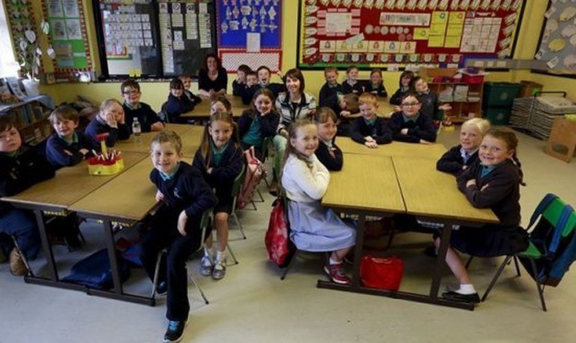 Sala de aula do ensino fundamental no Reino Unido