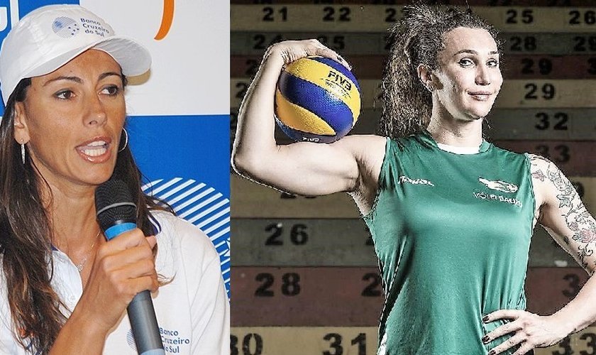 Ana Paula (esquerda) criticou a aceitação de Tifanny (direita), que é transexual, em um time feminino de vôlei.