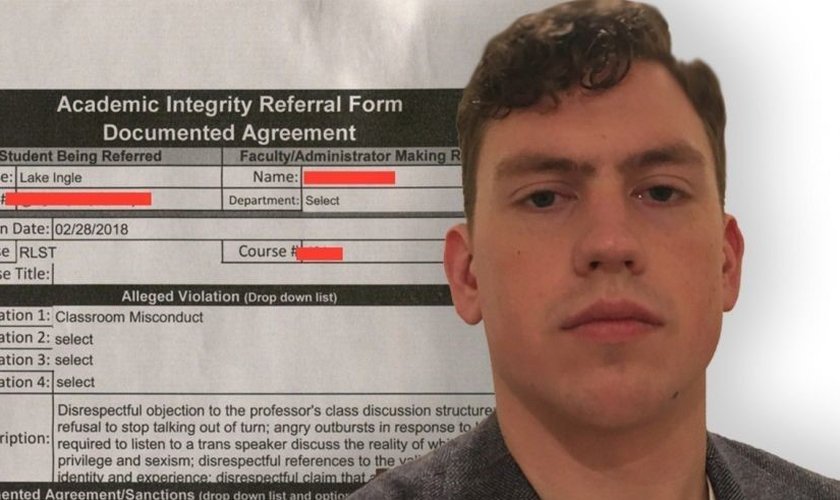 Lake Ingle, estudante expulso da aula de 