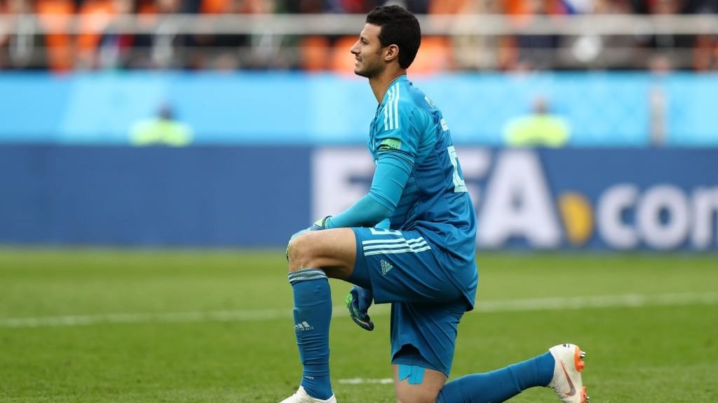 Goleiro egípcio Mohamed El-Shenawy, na Copa do Mundo 2018