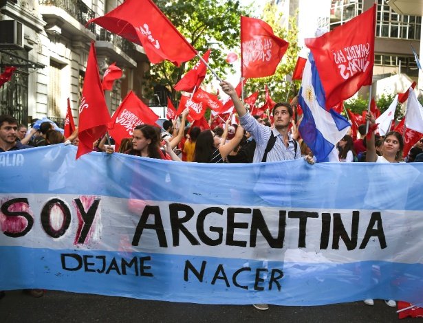 Protestos na Argentina contra o aborto