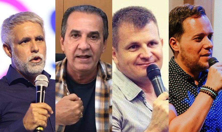 Pastores Cláudio Duarte, Silas Malafaia, Rina e André Valadão são alguns dos que declararam seu apoio publicamente a Bolsonaro. (Imagem: Edição - Guiame)