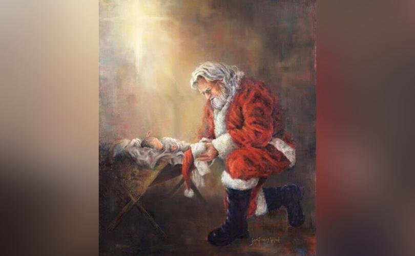 Imagem de Papai Noel ajoelhado diante do bebê Jesus foi bloqueada pelo Facebook