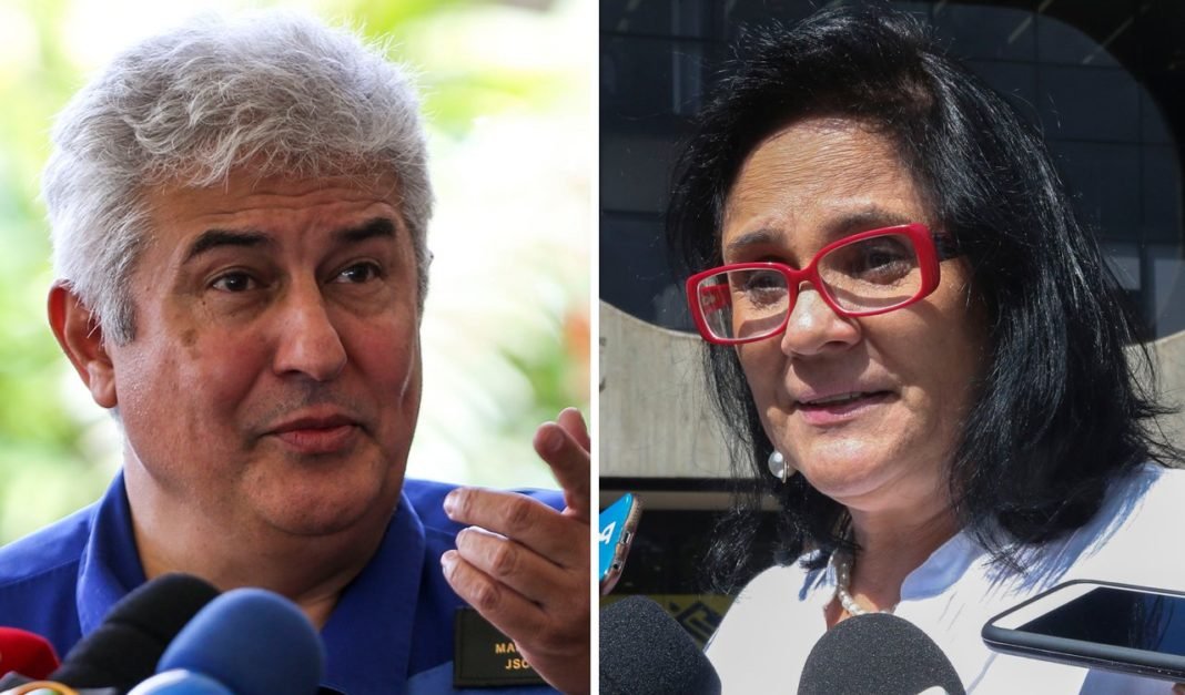 Ministro da Ciência e Tecnologia, Marcos Pontes, e a ministra da Mulher, Família e Diretos Humanos, Damares Alves