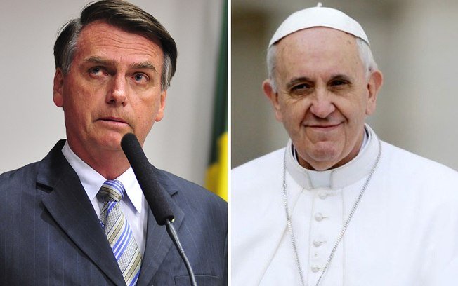 Jair Bolsonaro e o papa Francisco