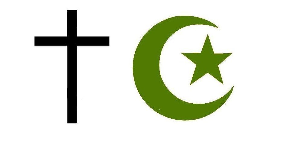 Símbolos do cristianismo e do islamismo