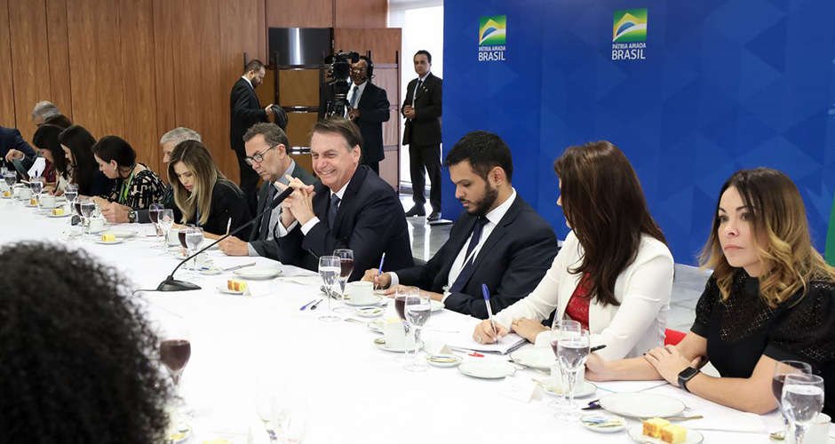 Bolsonaro se reuniu com jornalista na sexta-feira, 14 de junho (Foto: Marcos Correa/Presidência da República)