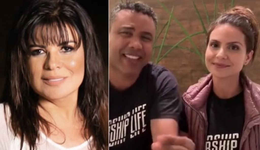 Mara Maravilha, Pr. Gilmar Santos e a cantora gospel Aline Barros. (Foto montagem)