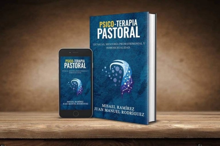 Exemplar do livro Psicoterapia Pastoral, dos autores cristãos Juan Manuel Rodríguez e Misael Ramírez.