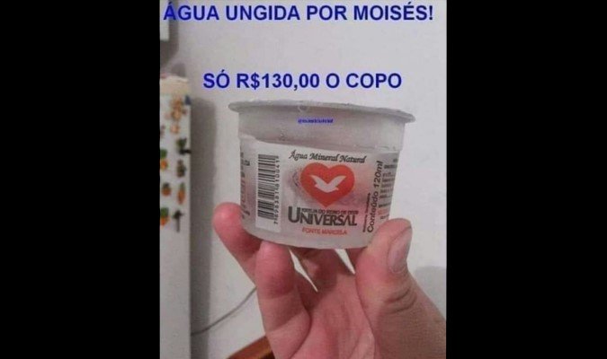 Água ungida por Moisés, vendida pela Igreja Universal, é fake news