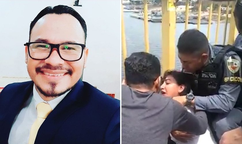 Pr. Ronaldo Oliveira em oração pela mulher, que tentava suicídio. (Foto: Reprodução/YouTube)