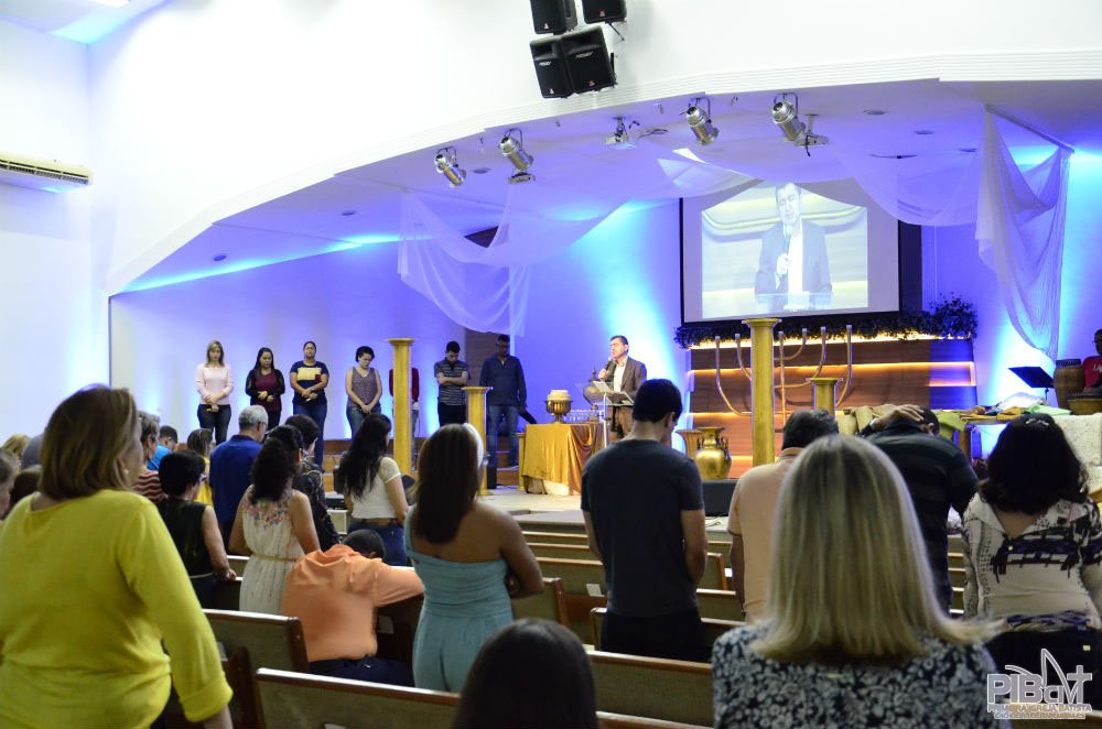 Culto na Primeira Igreja Batista de Cachoeiro de Itapemirim (ES), em 2017