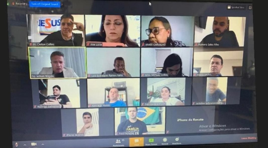 Print da teleconferência das bancadas evangélicas de Pernambuco