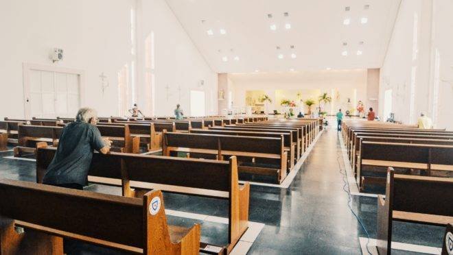 Igreja vazia durante pandemia do covid-19 (Foto: reprodução)