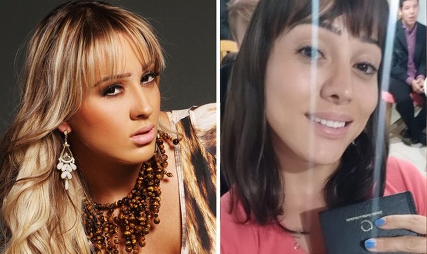 Cris Lopes em ensaio fotográfico e atualmente. (Foto: Montagem/Reprodução/RedeTV!/Instagram)