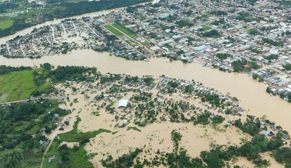 Cidades no Acre estão alagadas - Foto: Marcos Vicentti / Secom (20/2/2021)