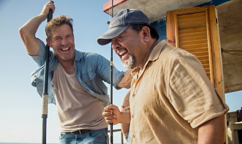 Dennis Quaid e Silverio Palacios no set de 