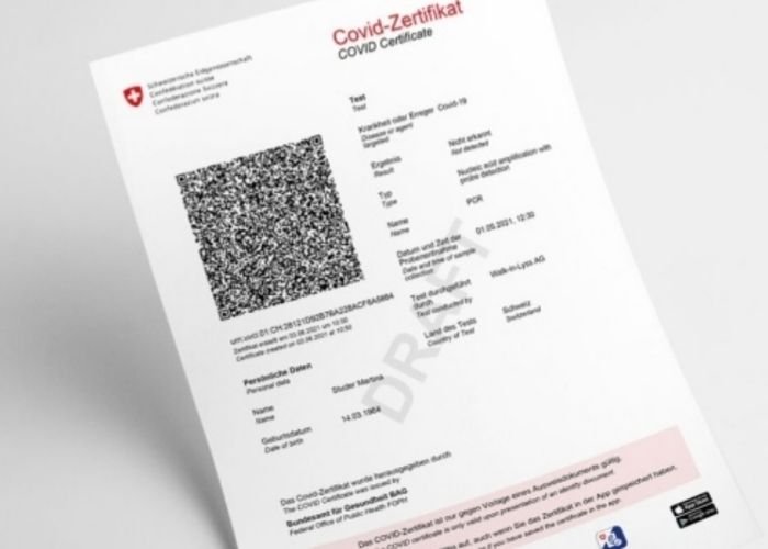 Cartão de vacinação da Covid-19 na Suíça