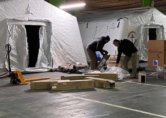 Hospital de campanha da Samaritan's Purse, na Ucrânia