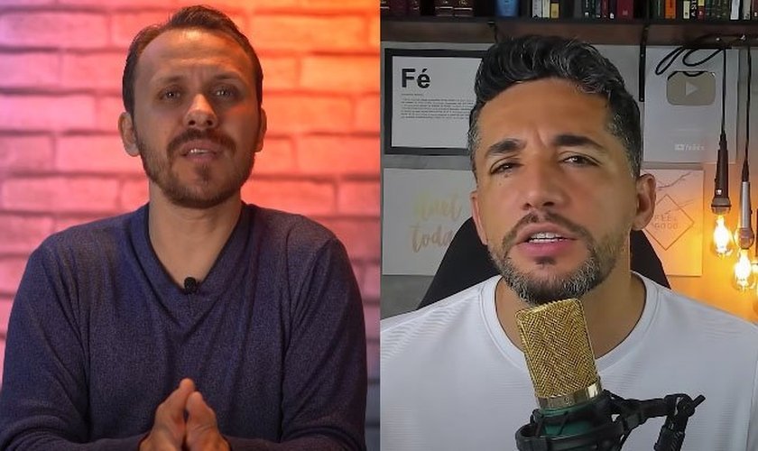 O pastor Rodrigo Mocellin e o youtuber Rafael Bitencourt. (Foto: Reprodução/YouTube)