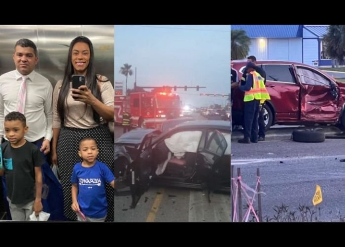 Elaine Martins e família e fotos do acidente