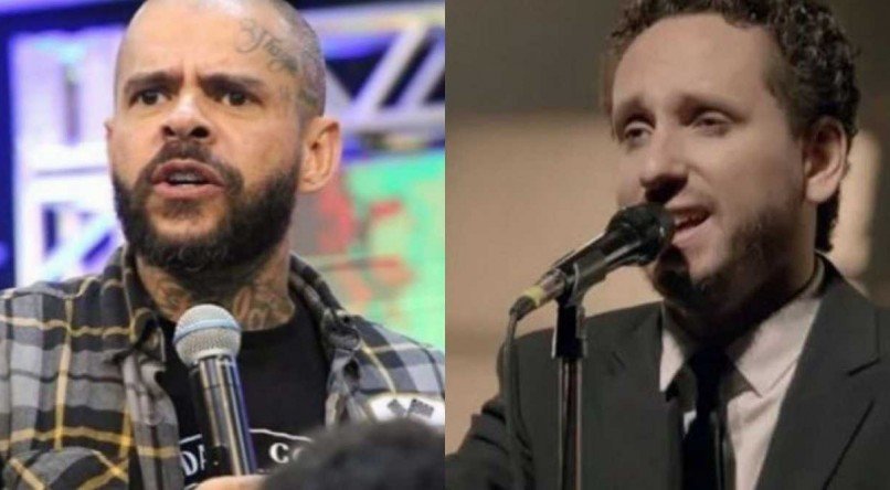 O pastor Anderson Silva e o cantor Leonardo Gonçalves