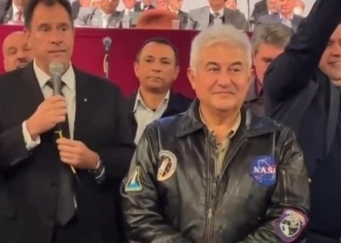 Marcos Pontes, candidato ao Senado e ex-ministro de Bolsonaro, durante evento da Ordem dos Pastores Batistas de São Paulo