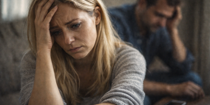 Mulher em consultório terapêutico refletindo sobre sua identidade e relacionamentos.