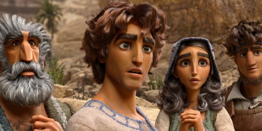 Público assistindo atentamente ao filme 'Davi – Nasce um Rei' em uma sala de cinema, destacando a emoção e imersão.