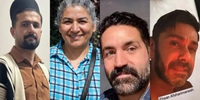 Manifestantes iranianos em protesto sendo dispersados pela polícia em cena dramática e tensa.