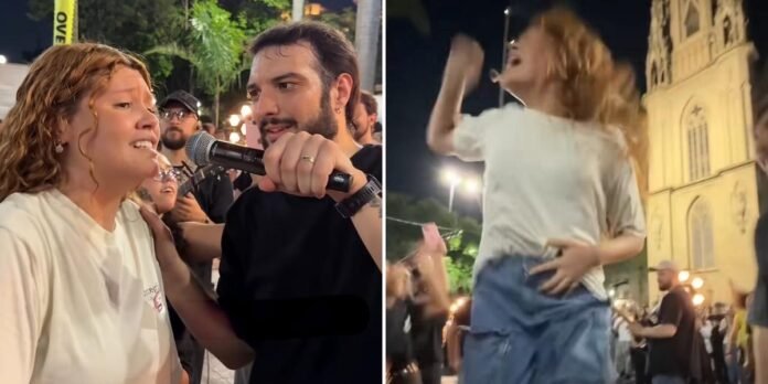 Adolescente sorri e se movimenta livremente após testemunhar cura em culto evangelístico