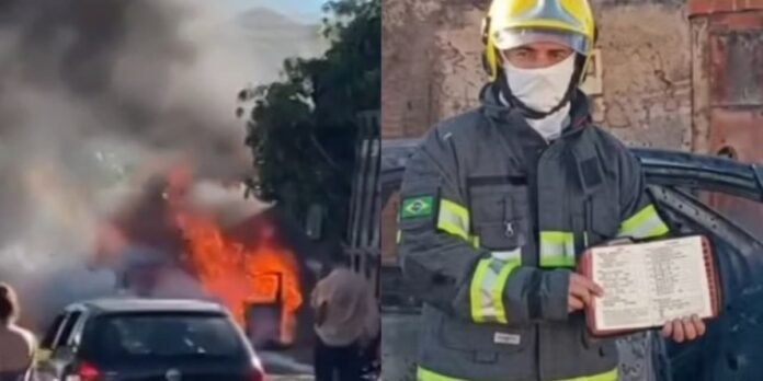 Bíblia intacta ao lado de carro incendiado em Goiás