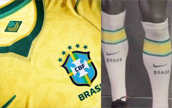 Camisa oficial da Seleção Brasileira de futebol sem a inscrição 'Vai Brasa!'