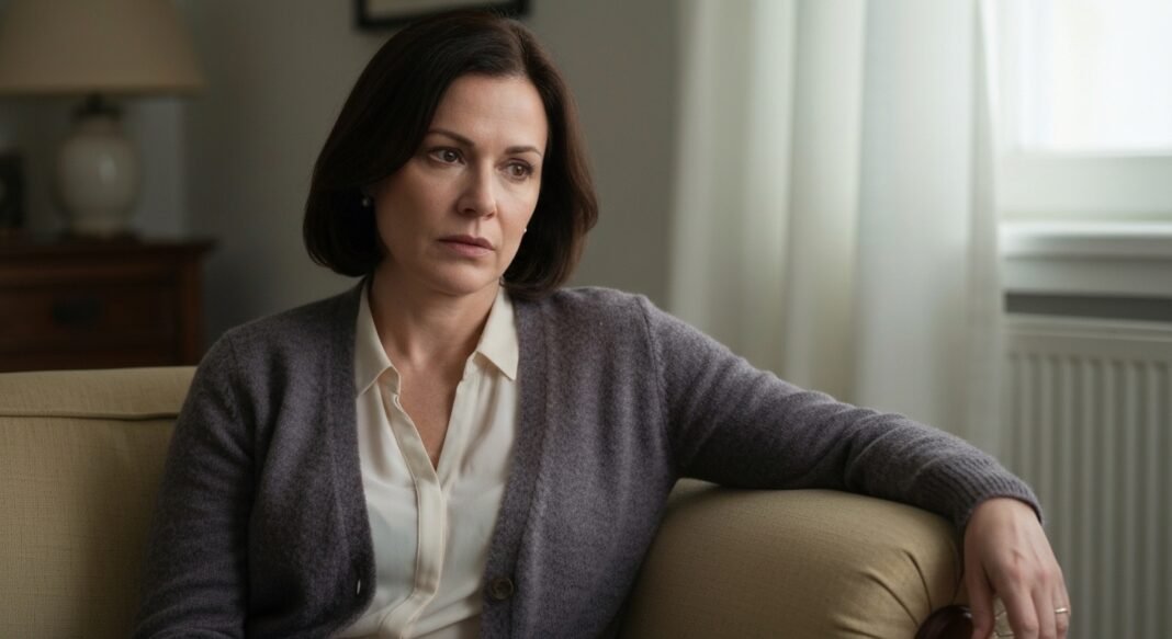 Mulher refletindo sobre experiências passadas com o ocultismo e sua transição para a fé.