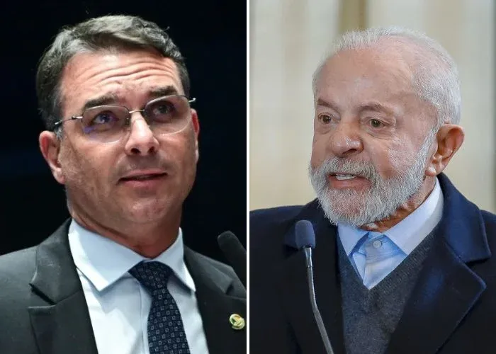 Gráfico de pesquisa eleitoral comparando intenções de voto de Flávio Bolsonaro e Lula entre evangélicos.