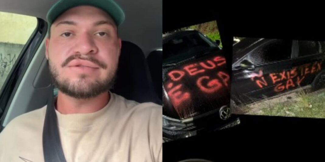 Carro pichado com frases ofensivas em protesto de intolerância religiosa