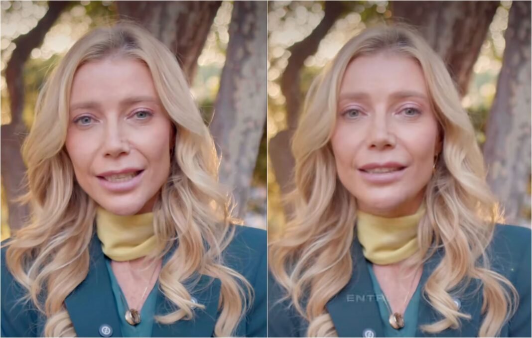 Luiza Possi cantando em estúdio com expressão de fé