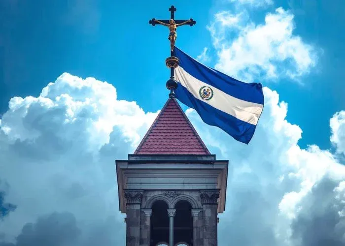 Igreja católica na Nicarágua sob pressão governamental, com simbolismo de fé e resistência.