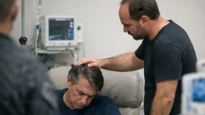 Análise de prisão domiciliar para Jair Bolsonaro no STF Ex-presidente Jair Bolsonaro em leito de hospital recebendo cuidados médicos