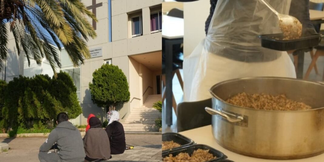 Pessoas deslocadas pelo conflito recebem abrigo e apoio em um seminário batista no Líbano.