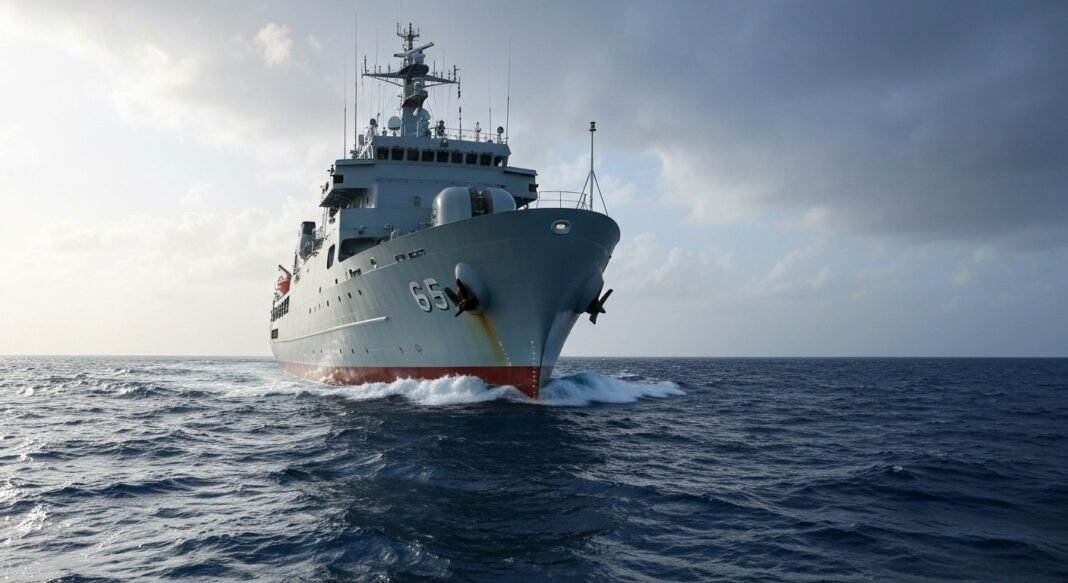 Navio militar dos EUA patrulha o Estreito de Ormuz