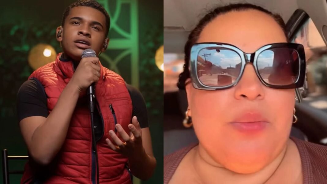 Cantor gospel Kaiky Mello entubado em leito hospitalar em tratamento intensivo.