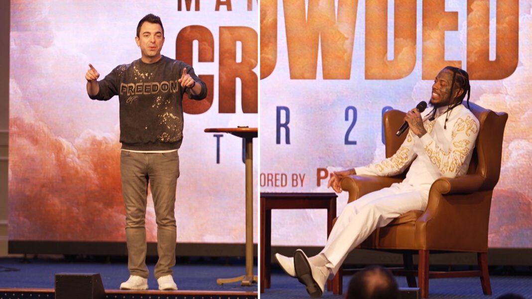 Jovem orador inspira multidão em evento da Make Heaven Crowded Tour 2026
