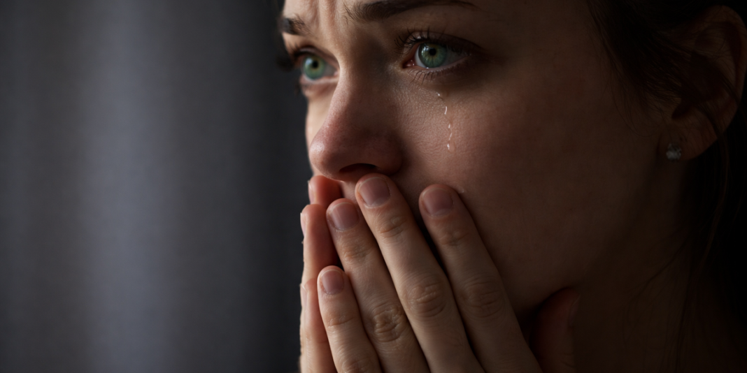 Mulher adúltera em pé diante de Jesus, recebendo perdão e esperança.