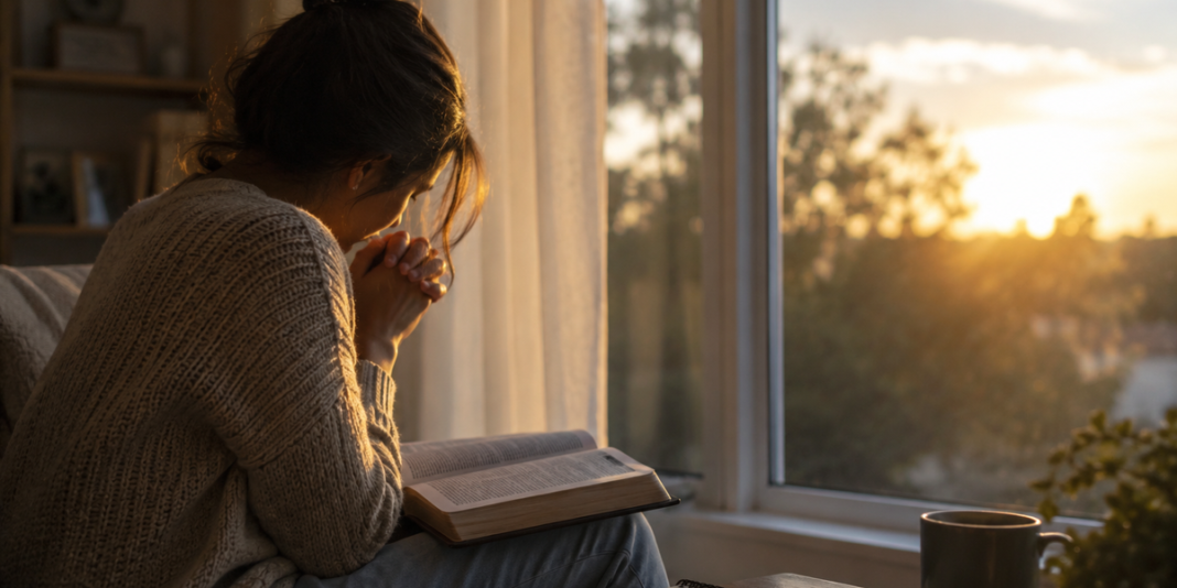 Mulher pensativa em ambiente interno, simbolizando introspecção e construção interior.