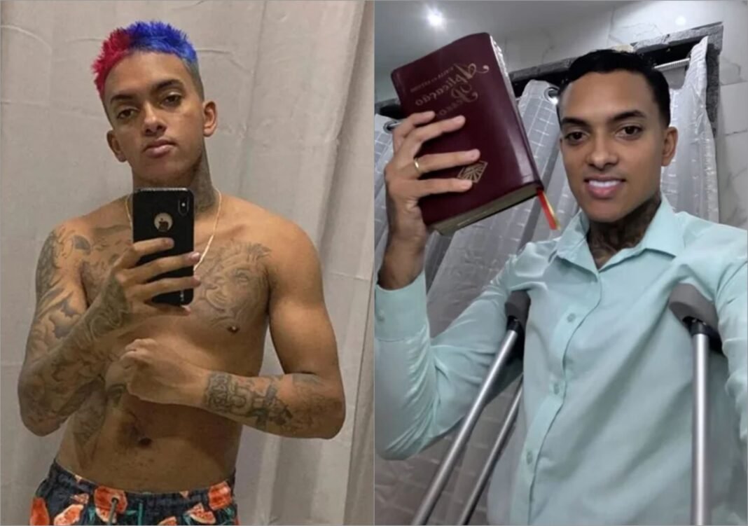 Vinícius Moura, ex-MC Brinquedo, em momento de reflexão após anunciar conversão e fim da carreira no funk.
