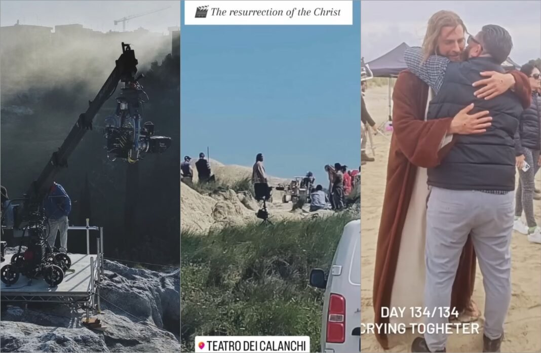 Mel Gibson dirigindo filmagens de 