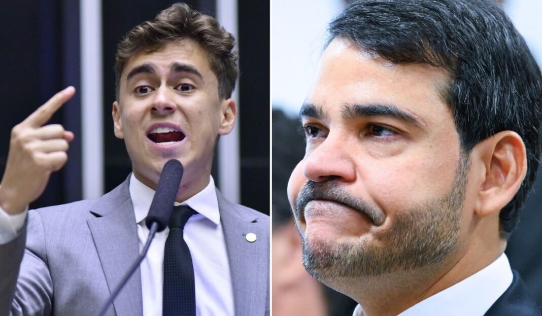 Senado Federal em meio a protestos e mobilização popular contra a nomeação de Jorge Messias para o STF, com destaque para a atuação de Nikolas Ferreira.