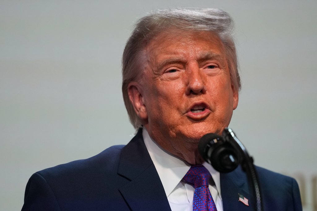Presidente Donald Trump em coletiva de imprensa