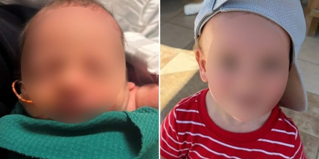 Bebê recém-nascido Cole dormindo pacificamente em um berço de hospital, simbolizando um milagre médico e de fé.